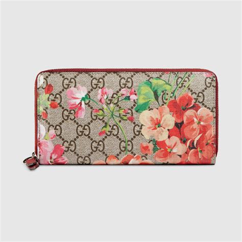 gucci wallet blooms|gucci zip around wallet small.